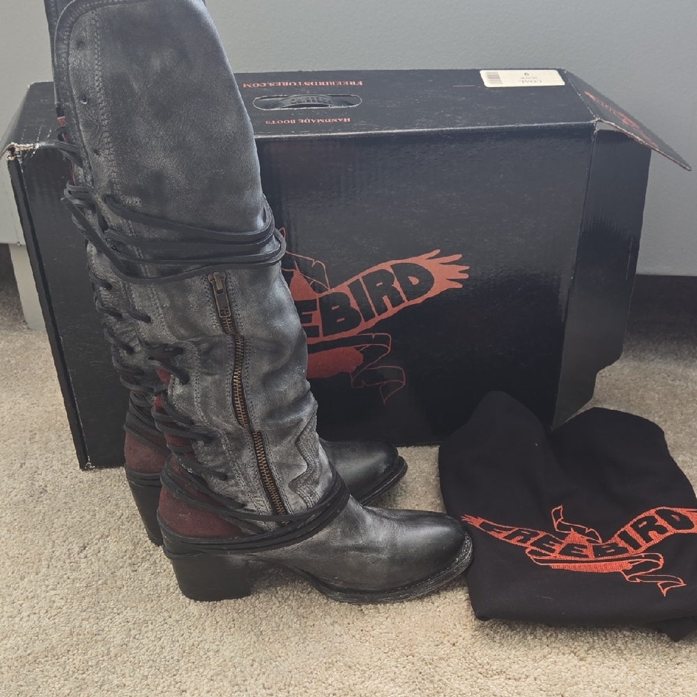 Freebird Black and Brown Leather Boots